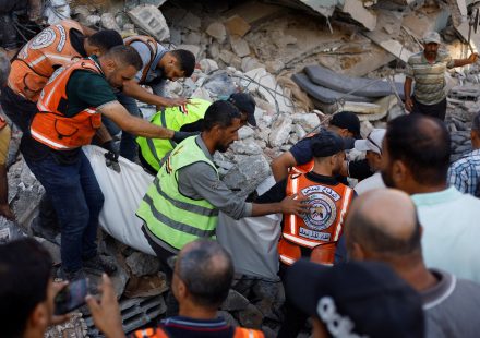 Gaza residential building collapses, six families reportedly trapped