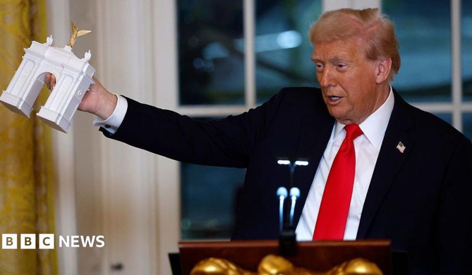Trump says his planned triumphal arch will double as a military complex to store ammunition