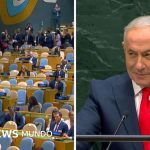 En video: decenas de delegados abandonan la Asamblea General de la ONU durante la intervención de Netanyahu