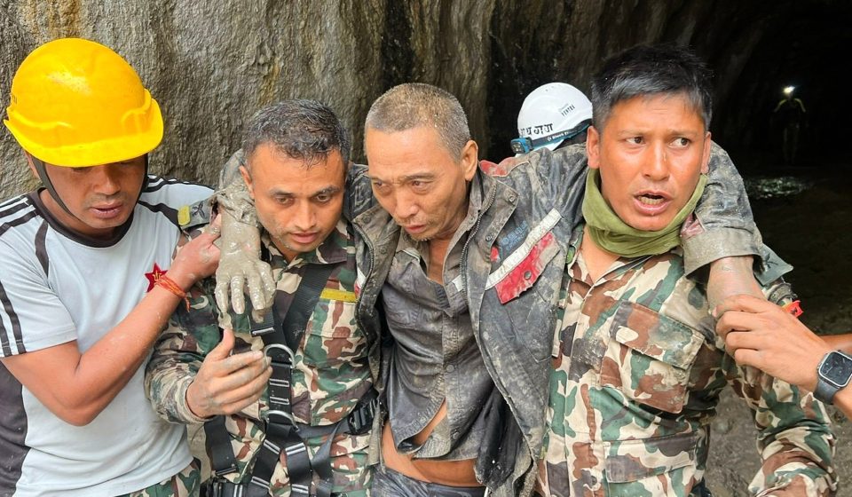 Rescuers pull Chinese worker, Nepali woman from flood wreckage alive