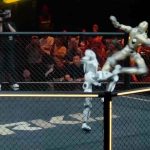 Humanoid robots fight in cage match in Shanghai
