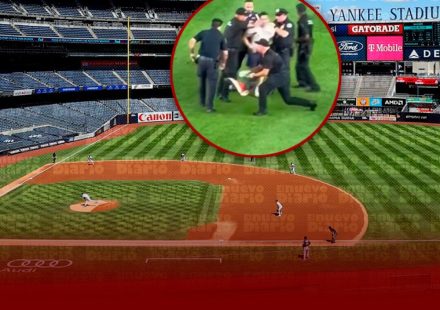 Hombre irrumpe con bandera palestina en juego Mets-Yankees