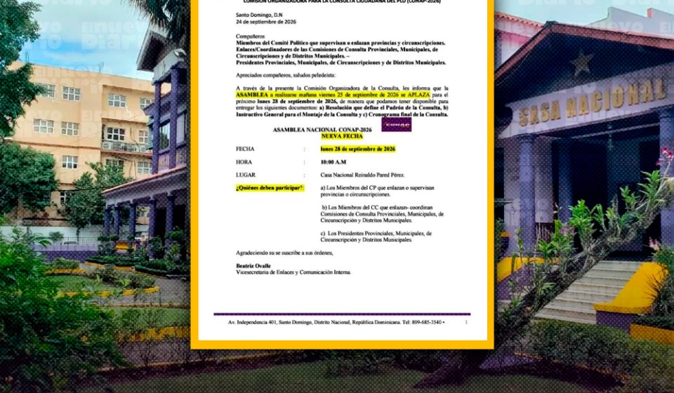PLD aplaza asamblea de la comisión que organiza consulta sobre aspirantes presidenciales