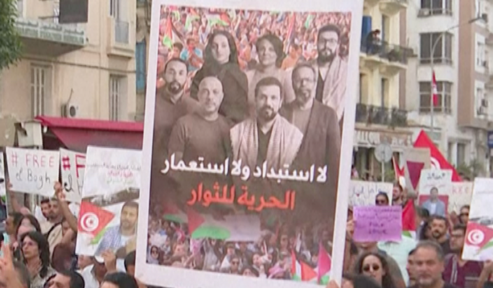 Hundreds protest in Tunisia for release of jailed Gaza flotilla activists