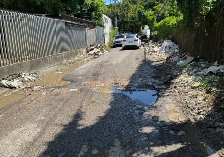 Vecinos denuncian vertedero improvisado y acumulación de escombros en calle tercera SDO