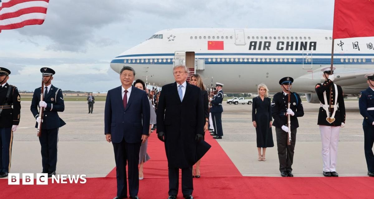 A red carpet and military flyover - How Trump welcomed Xi
