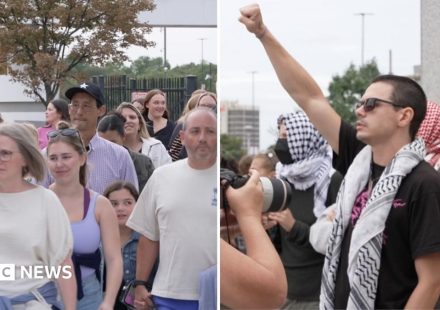 Watch: Concertgoers and pro-Palestinian activists arrive at Ed Sheeran concert