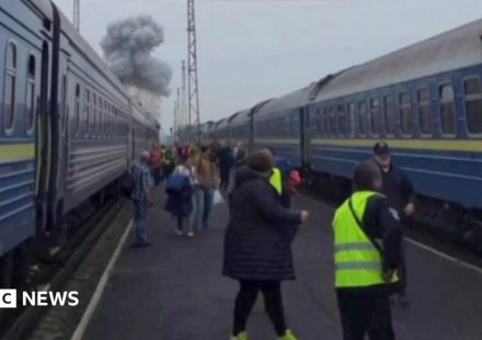 Russia struck train near Poland border shortly after Boris Johnson and top European officials passed through