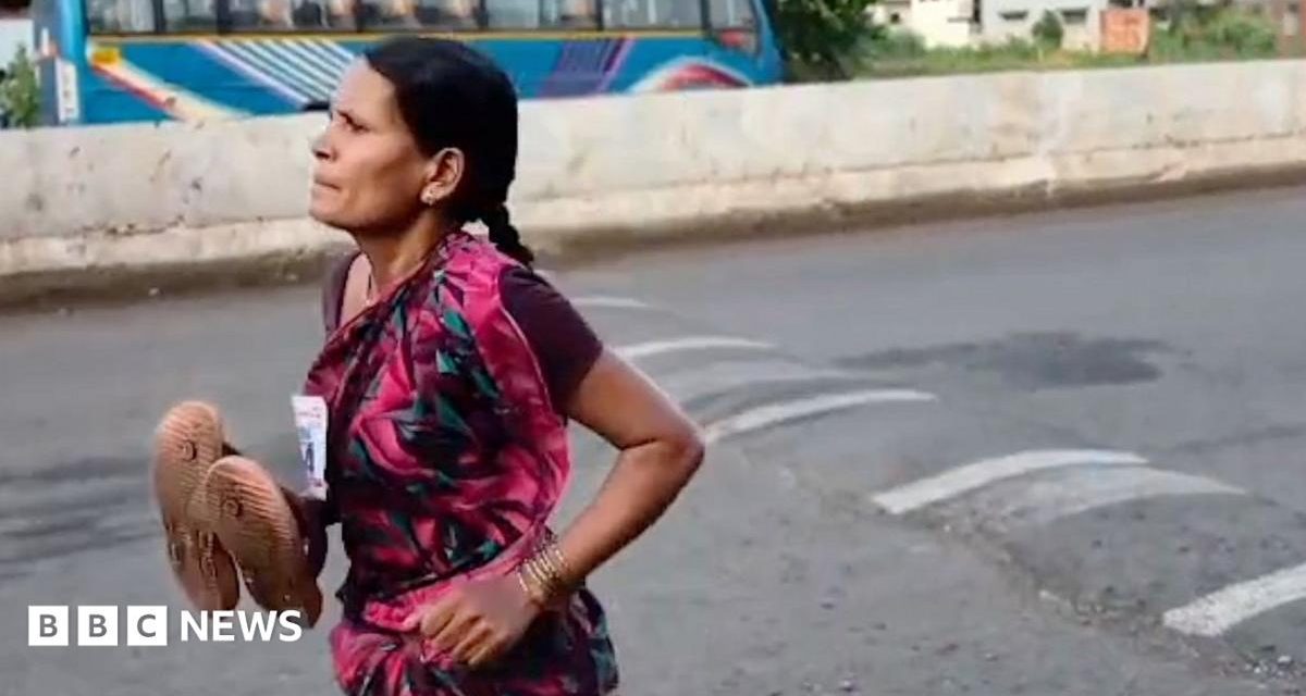 Mum's viral barefoot race sparks debate over India's education crisis