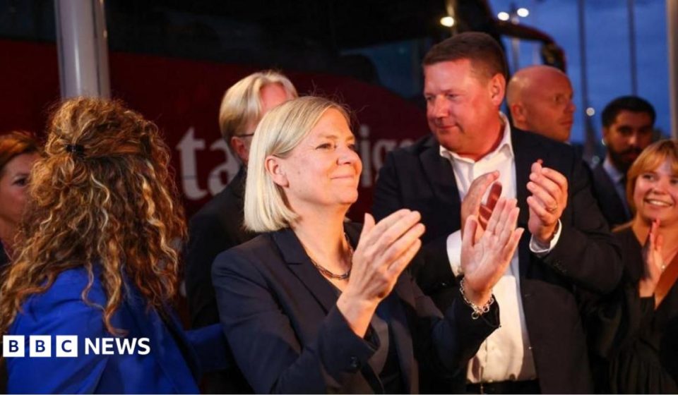 Swedish left-wing bloc narrowly ahead with election too close to call