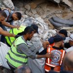 Eight children among 21 killed after war-damaged Gaza building collapses, rescuers say