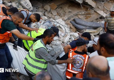 Eight children among 21 killed after war-damaged Gaza building collapses, rescuers say