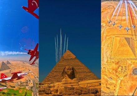 Turkish jets perform dramatic flyover above Egypt’s pyramids