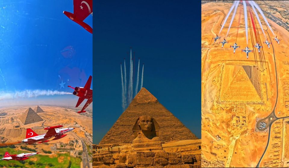 Turkish jets perform dramatic flyover above Egypt’s pyramids