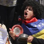 Venezuelans protest interim leader Delcy Rodriguez at UN headquarters