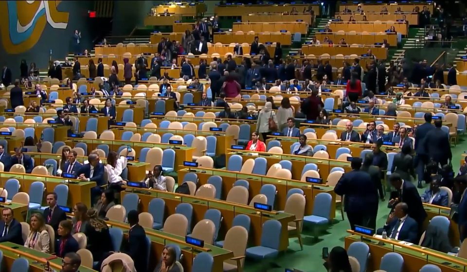 Which countries walked out of Netanyahu’s UNGA speech?