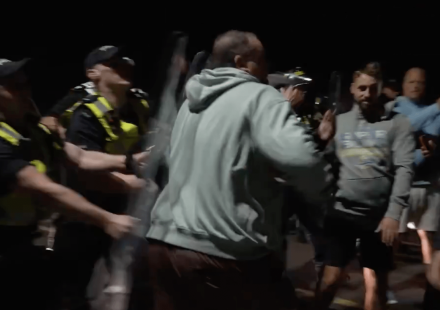 Anti-immigration protesters clash with police in UK after boat arrival