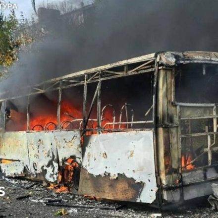 Russian strike on buses kills at least 30, say officials, as deadly attacks on Ukraine surge