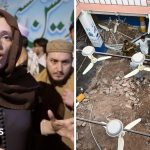 At the scene of a school roof collapse in Pakistan