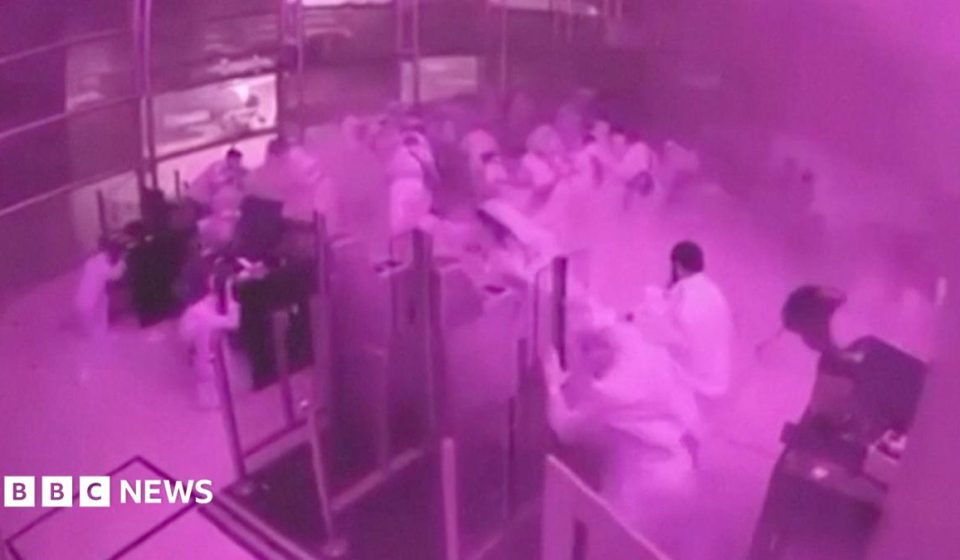 Watch: CCTV shows people take cover as missile hits Riyadh airport