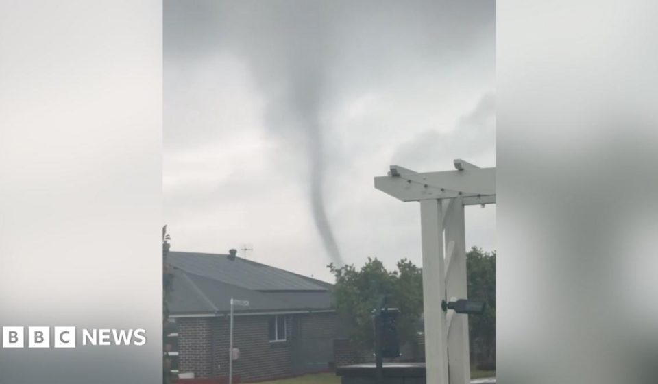 Rare tornado whips through small Australian town
