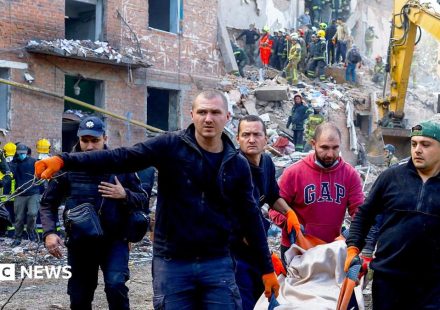 Children killed while they slept as Russian missile kills 19 in block of flats