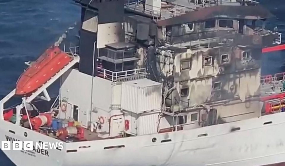 Seven crew missing after drone attack leaves tanker ablaze off Romania's coast