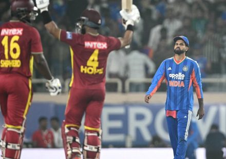 West Indies beat India as Hope’s hundred secures record T20 chase