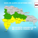 COE mantiene 16 provincias y el Distrito Nacional en alerta por incidencia de vaguada