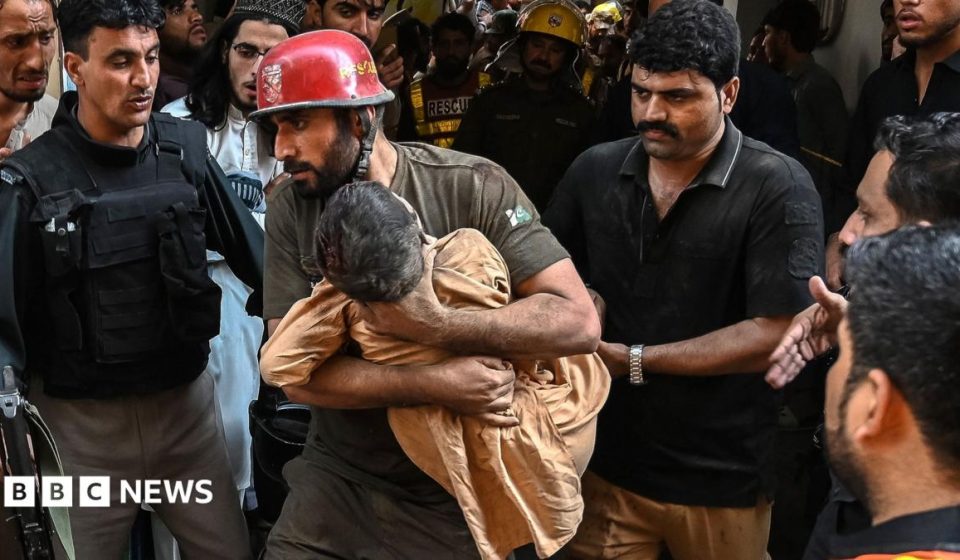 At least 33 pupils and teacher killed after school roof collapses in Pakistan