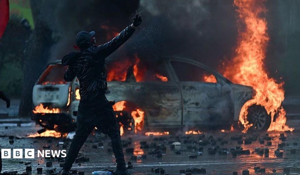 Anti-government protesters battle with police in Albania