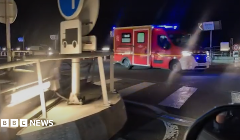 Bus hits train stopped on French side of Channel Tunnel, with 19 injured