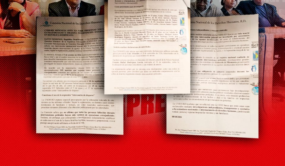 CNDH-RD lleva ante la CIDH 205 muertes en 2026 que califica como “ejecuciones extrajudiciales”