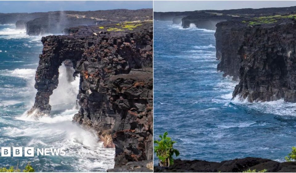 Hawaii's iconic 550-year-old Hōlei Sea Arch collapses