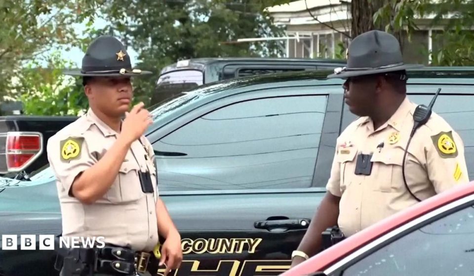 Georgia officials hunt for suspect in shooting that killed two and injured 35