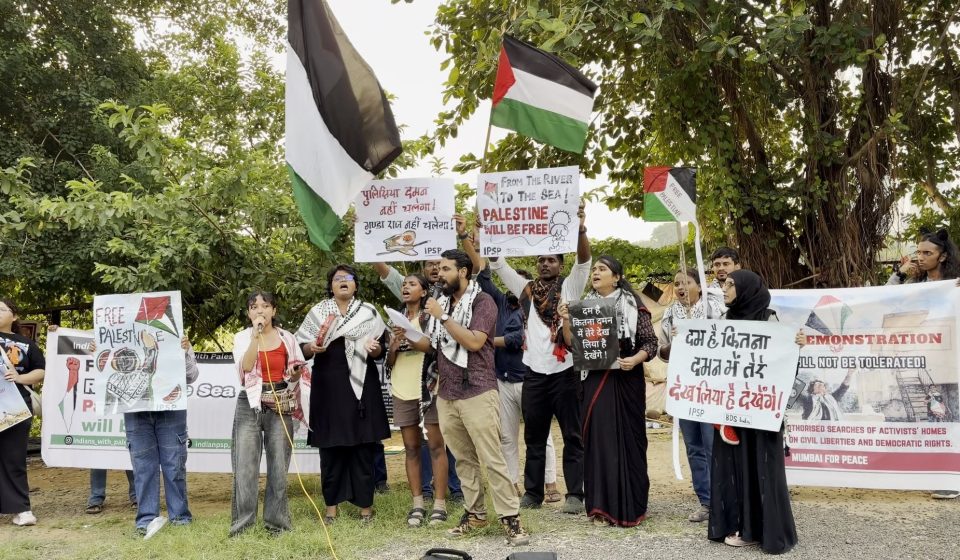 Activists protest Indian police raid over kite-flying event for Palestine