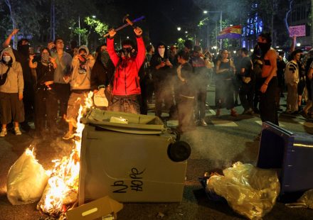 Violent clashes erupt after mass housing protest in Barcelona