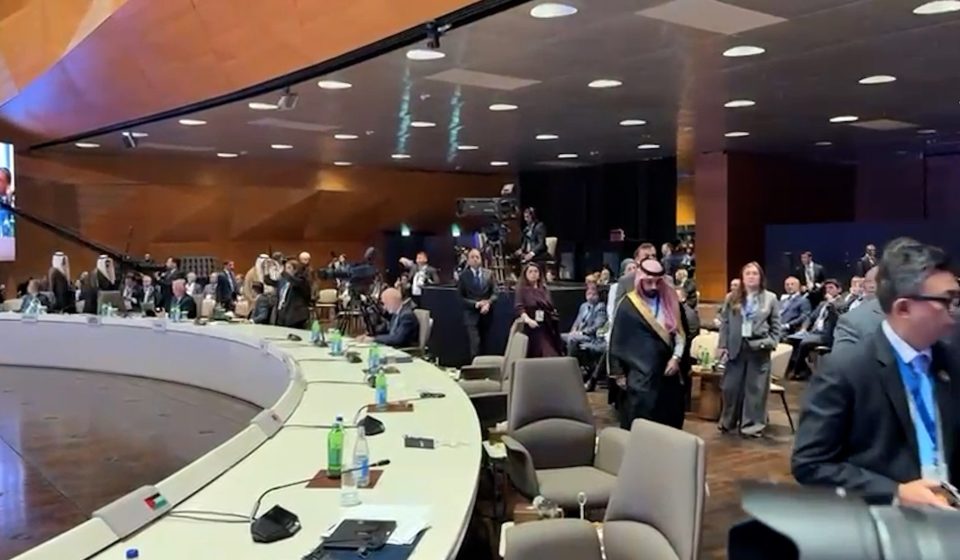 Delegates walk out as Israeli president addresses summit