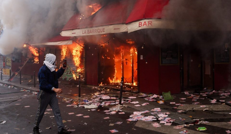 Buildings and cars set on fire as cost of living protests rock France