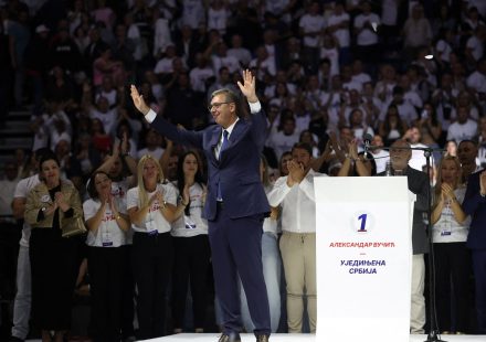 Serbian populist leader Vucic launches campaign for prime minister