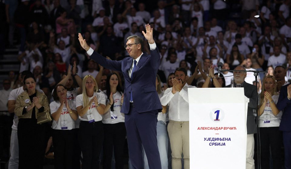 Serbian populist leader Vucic launches campaign for prime minister